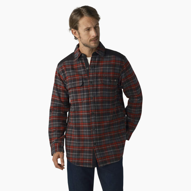 Heavyweight Brawny Flannel Shirt - Burgundy Plaid (G2Y) image number 1