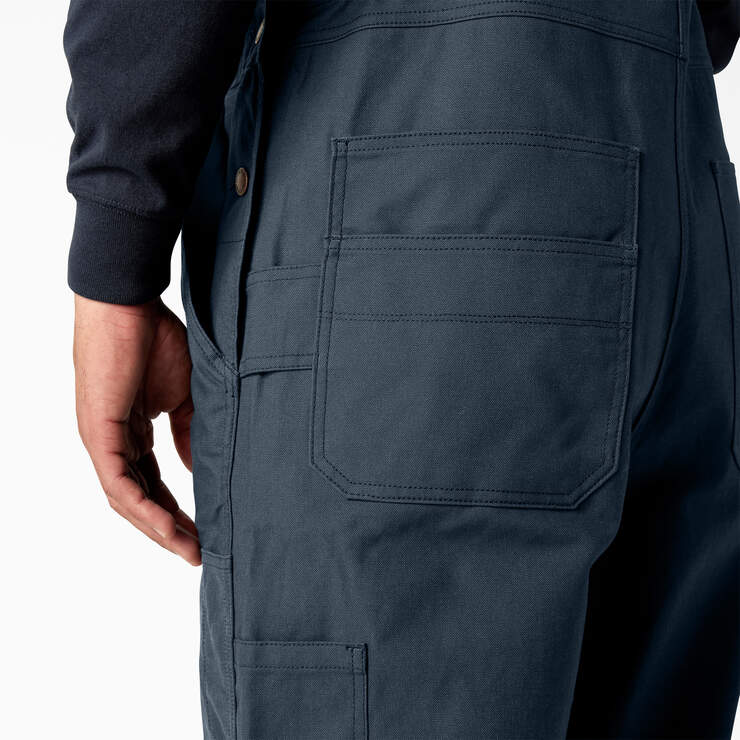 Waxed Canvas Double Front Bib Overalls - Airforce Blue (AF) image number 6