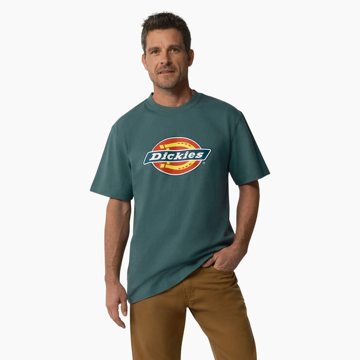 Short Sleeve Tri-Color Logo Graphic T-Shirt - Lincoln Green (LN) image number 1