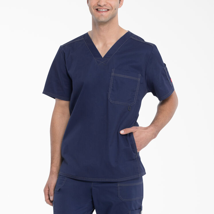 Men&#39;s Gen Flex V-Neck Scrub Top - Navy Blue &#40;NVY&#41;