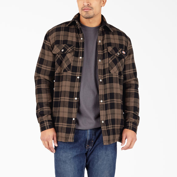 Sherpa Lined Flannel Shirt Jacket with Hydroshield - Dickies US ...