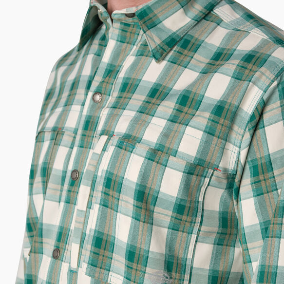 Cooling Long Sleeve Work Shirt - Deep Lake/Moss Plaid &#40;A2G&#41;