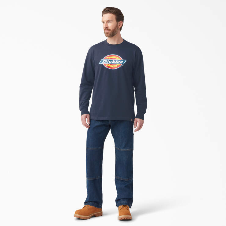 Tri-Color Logo Graphic Long Sleeve T-Shirt - Dark Navy (DN) image number 4