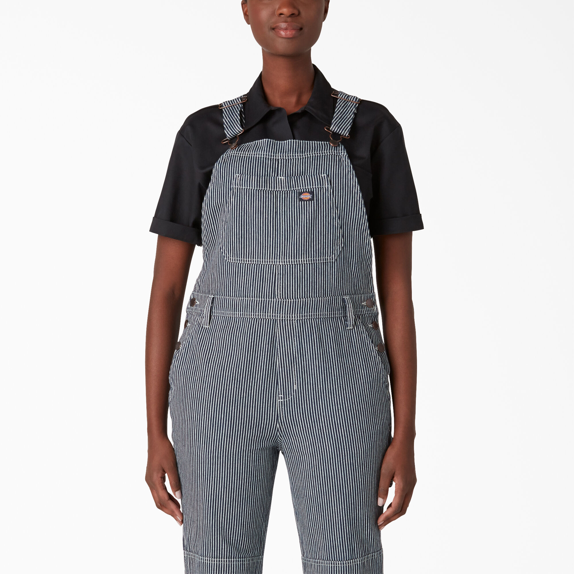 Women s Hickory Stripe Double Knee Bib Overalls