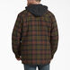 Relaxed Fit Icon Hooded Quilted Flannel Shirt Jacket - Chocolate Tactical Green Plaid &#40;POC&#41;