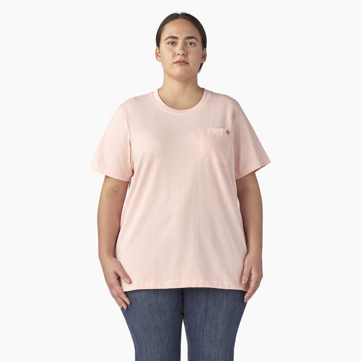 Women's Plus Heavyweight Short Sleeve Pocket T-Shirt - Lotus Pink (LO2) image number 1