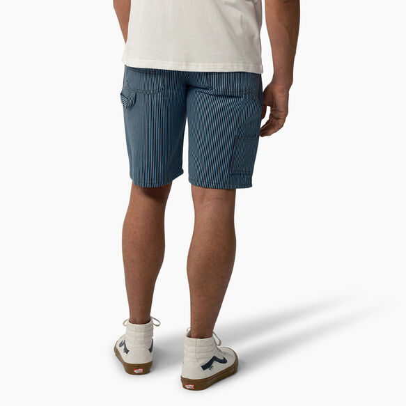 Hickory Stripe Carpenter Shorts, 11&quot; - Azure/Black Hickory Stripe &#40;ASH&#41;