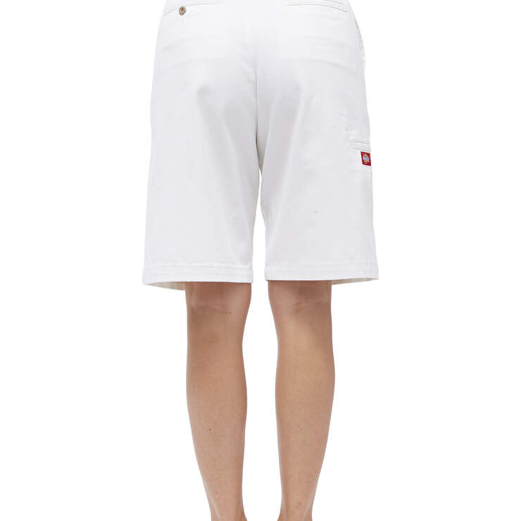 Dickies Girl Juniors' Wide Leg Worker Shorts - White (WHT) image number 2