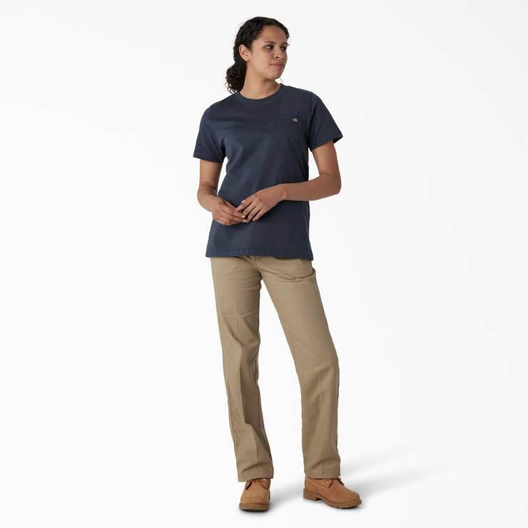 Women's Heavyweight Short Sleeve Pocket T-Shirt - Airforce Blue (AF) image number 4