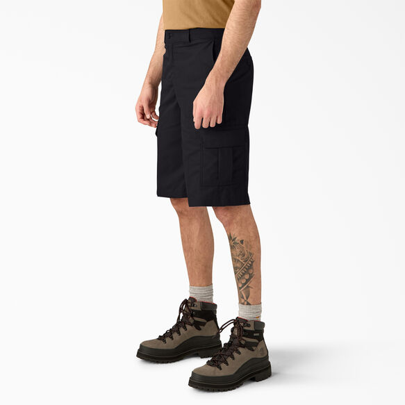 Relaxed Fit Cargo Shorts, 13&quot; - Black &#40;BK&#41;
