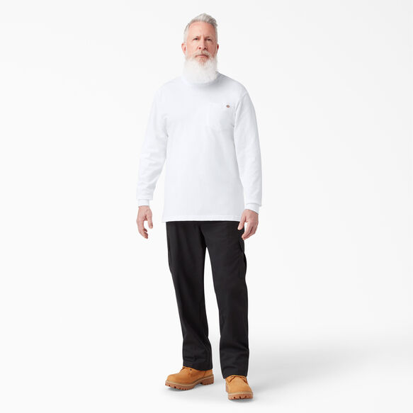 Heavyweight Long Sleeve Pocket T-Shirt - White &#40;WH&#41;