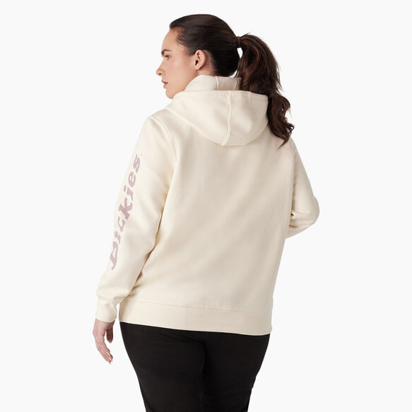 Women&#39;s Plus Heavyweight Logo Sleeve Hoodie - Antique White &#40;AW&#41;