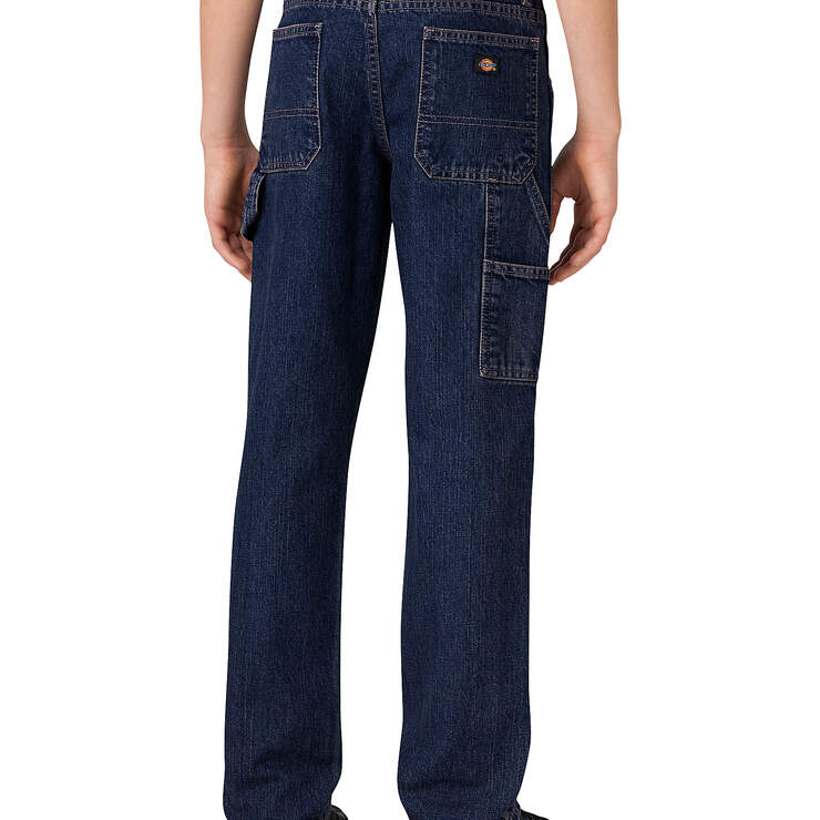 Boys' Relaxed Fit Straight Leg Denim Carpenter Jeans, 8-20 - Rinsed Indigo Blue (RNB) image number 2