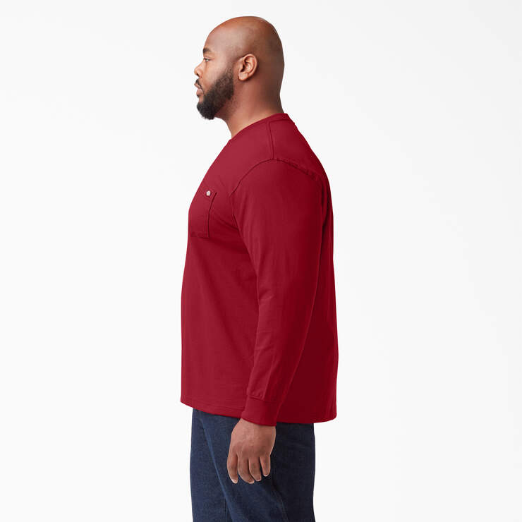 Heavyweight Long Sleeve Pocket T-Shirt - English Red (ER) image number 6