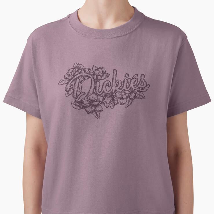 Women’s Floral Graphic Boxy T-Shirt - Lilac (LC) image number 7