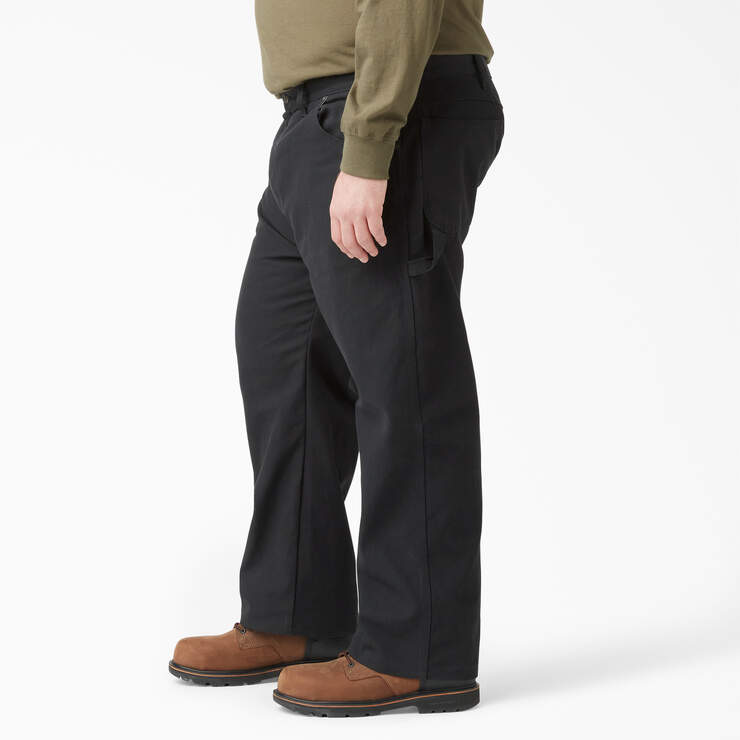Relaxed Fit Heavyweight Duck Carpenter Pants - Rinsed Black (RBK) image number 4