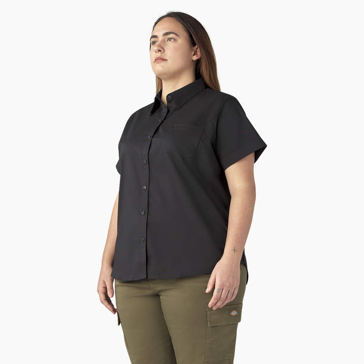 Women’s Plus Button-Up Shirt - Black (BK) image number 3