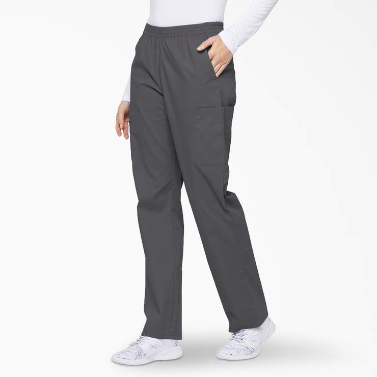 Women's EDS Signature Cargo Scrub Pants - Pewter Gray (PEW) image number 3