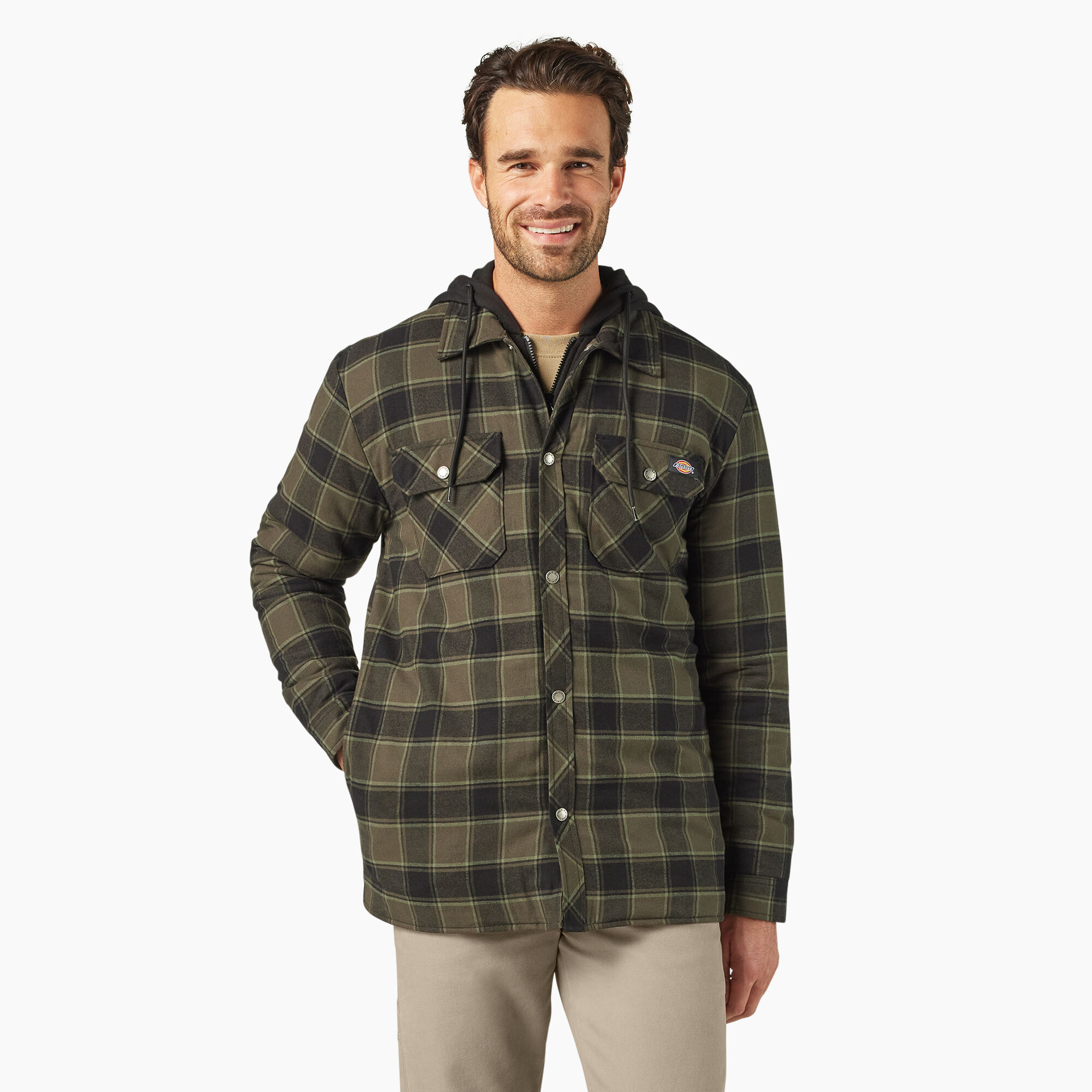 品多く Hooded Flannel Repellent Water Men's Shirt US Dickies - Jacket ジャケット・アウター