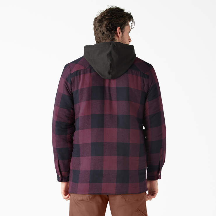 Flannel Hooded Shirt Jacket - Grape Wine Buffalo Plaid (GPN) image number 2