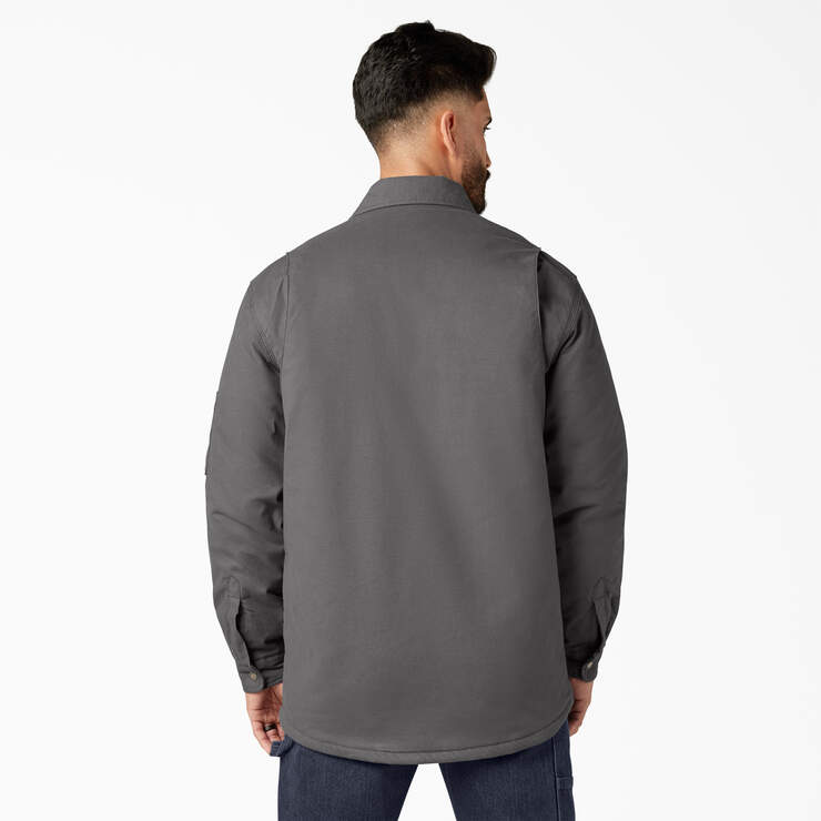 Water Repellent Fleece-Lined Duck Shirt Jacket - Slate Gray (SL) image number 2
