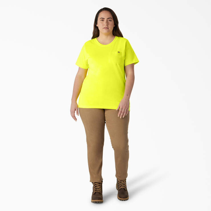 Women's Plus Heavyweight Short Sleeve Pocket T-Shirt - Bright Yellow (BWD) image number 4