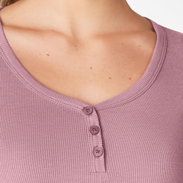 Women&#39;s Henley Long Sleeve Shirt - Dusty Orchid &#40;KDD&#41;