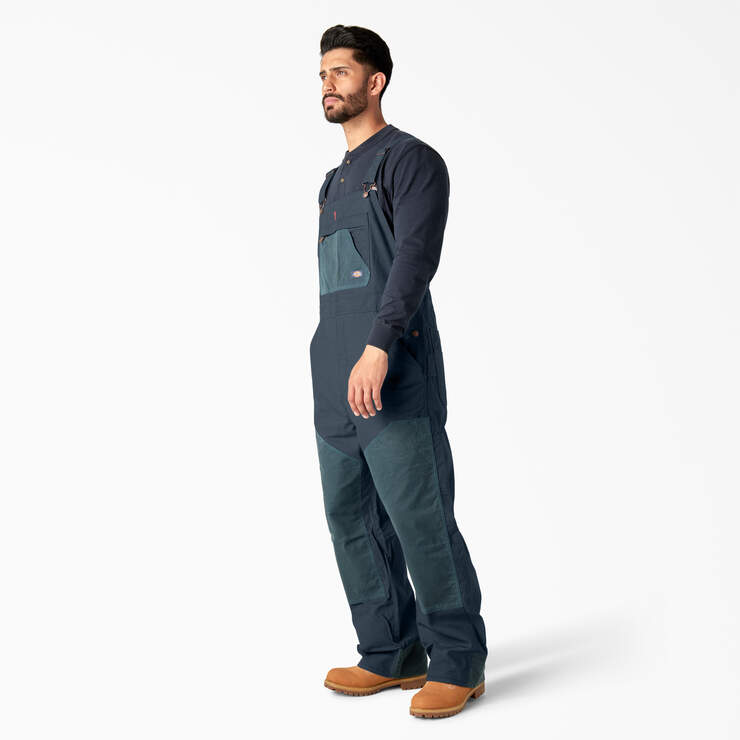 Waxed Canvas Double Front Bib Overalls - Airforce Blue (AF) image number 3