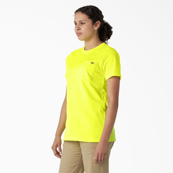 Women&#39;s Heavyweight Short Sleeve Pocket T-Shirt - Bright Yellow &#40;BWD&#41;