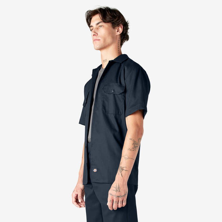 Short Sleeve Work Shirt - Dark Navy (DN) image number 3