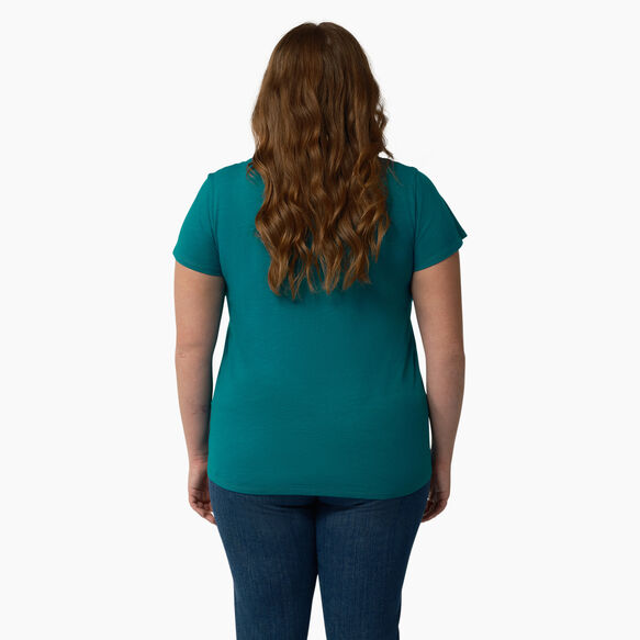 Women&#39;s Plus Short Sleeve V-Neck T-Shirt - Deep Lake &#40;DL2&#41;