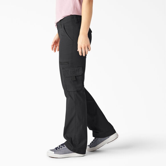 Women&#39;s Relaxed Fit Straight Leg Cargo Pants - Rinsed Black &#40;RBK&#41;