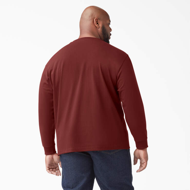 Heavyweight Long Sleeve Henley T-Shirt - Madder Brown (MB1) image number 4