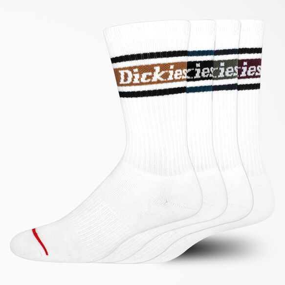 Crew Socks, 4-Pack - White/Fall Stripe &#40;WSF&#41;