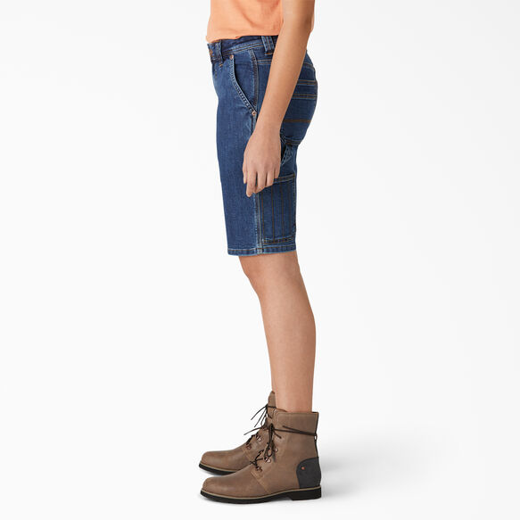 Women&rsquo;s Relaxed Fit Carpenter Shorts, 11&quot; - Stonewashed Dark Blue &#40;DSW&#41;