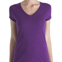 Dickies Girl Juniors' Short Sleeve V-Neck T-Shirt - Purple (PR)
