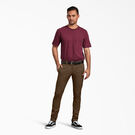 Skinny Fit Straight Leg Double Knee Work Pants - Timber Brown &#40;TB&#41;