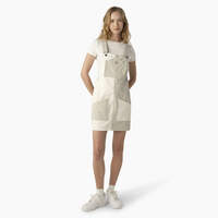 Women's Regular Fit Colorblock Bib Overall Dress - Cloud/Desert Color Block (UCK)