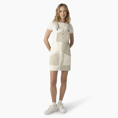 Women&#39;s Colorblock Bib Overall Dress - Cloud/Desert Color Block &#40;UCK&#41;