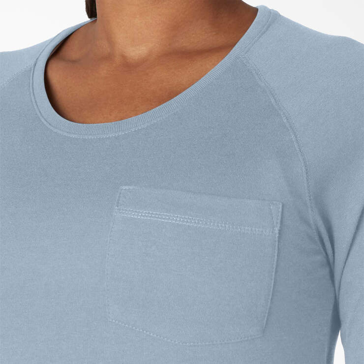 Women's Cooling Long Sleeve Pocket T-Shirt - Fog Blue (FE) image number 5