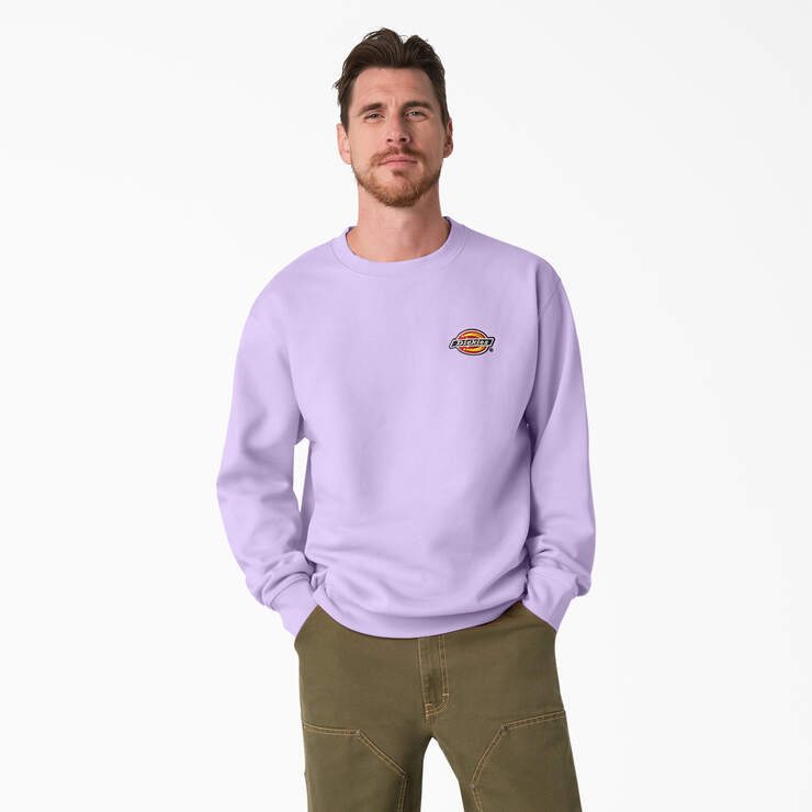 Fleece Embroidered Chest Logo Sweatshirt - Purple Rose (UR2) image number 1