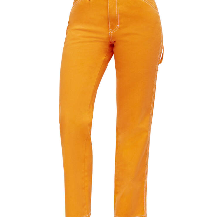 Dickies Girl Juniors' Relaxed Fit Carpenter Pants - Orange (OR) image number 1