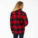 Women&#39;s High Pile Fleece Lined Flannel Chore Coat - English Red Black Buffalo Plai &#40;PSF&#41;