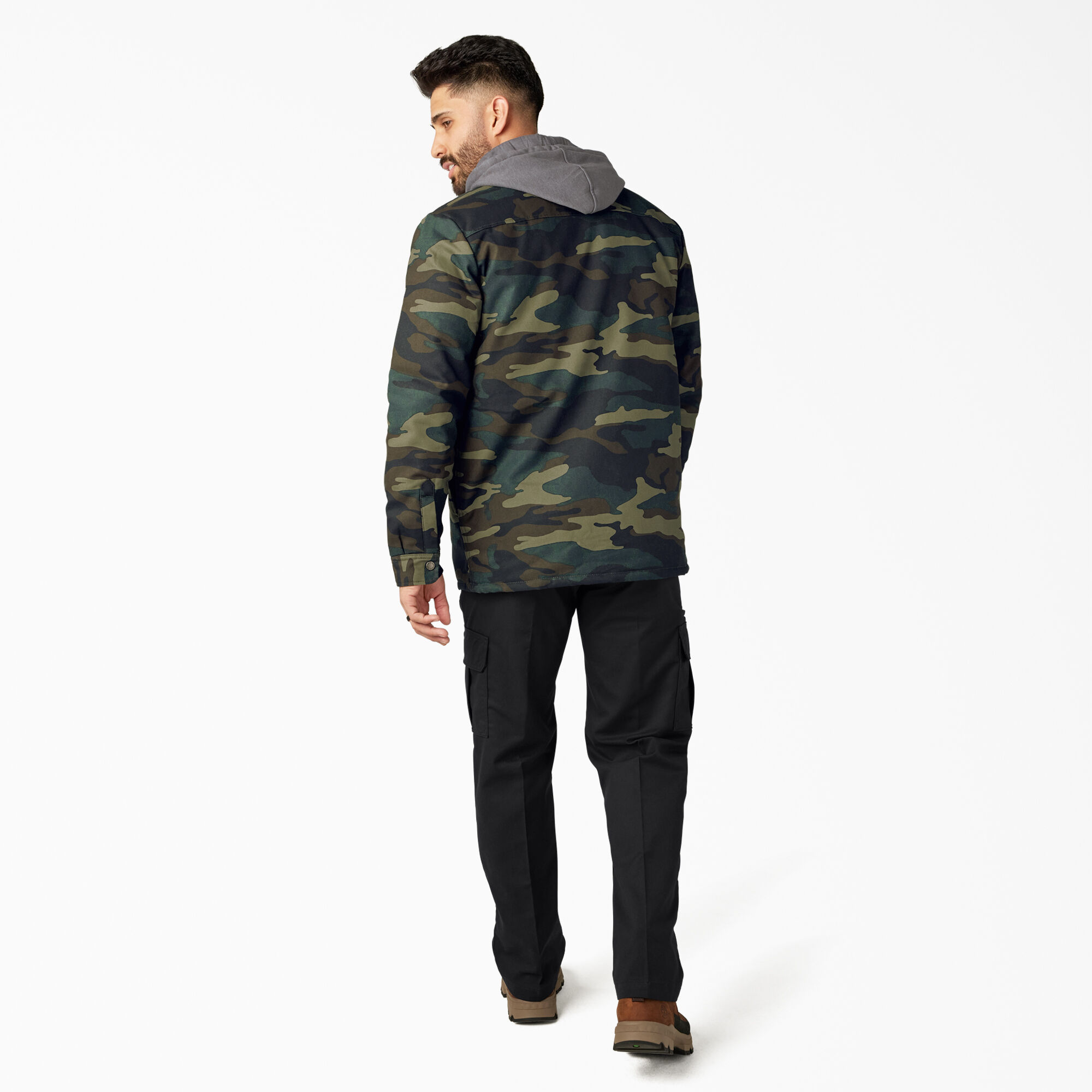 Men's Water Repellent Duck Hooded Shirt Jacket - Dickies US