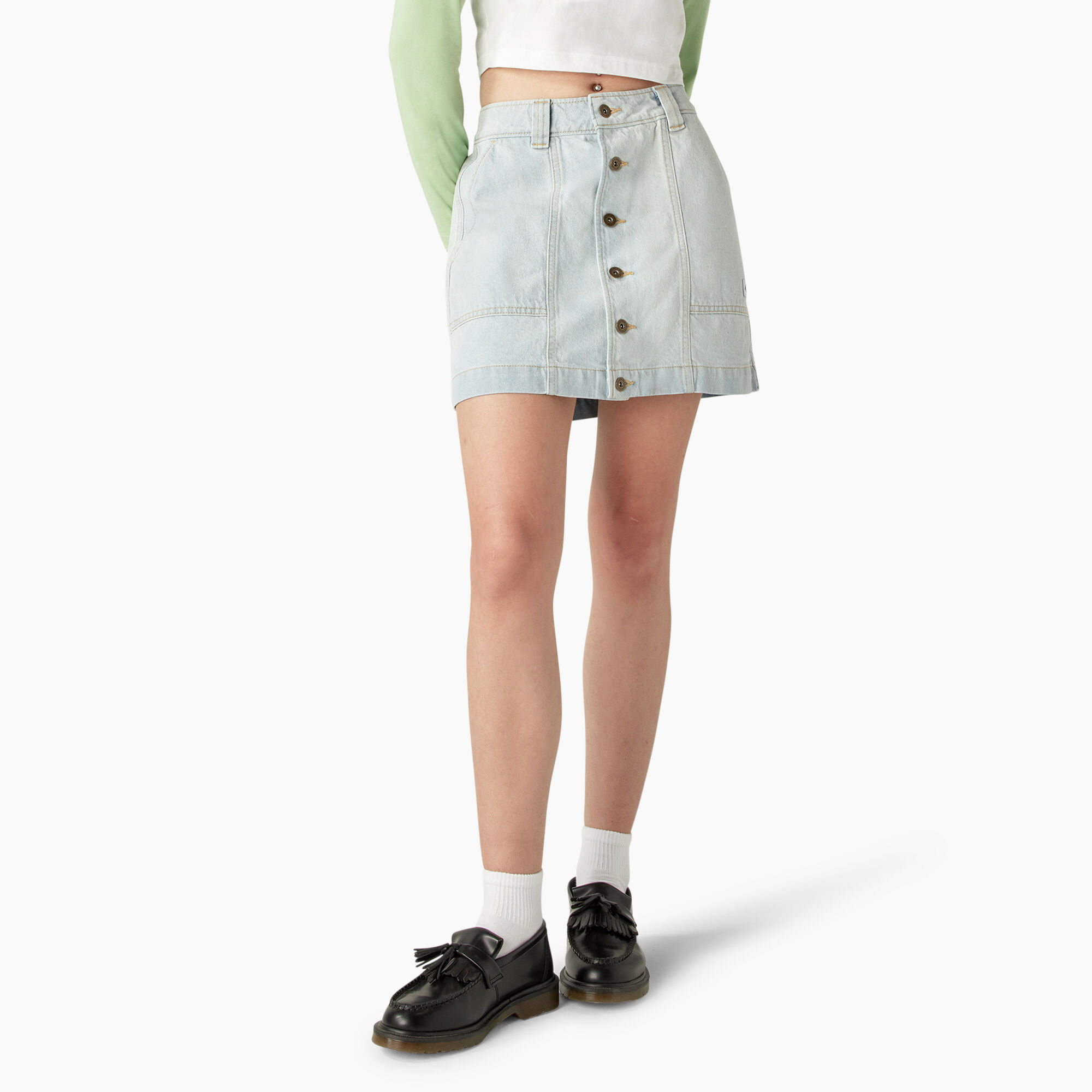 Utility button deals up skirt