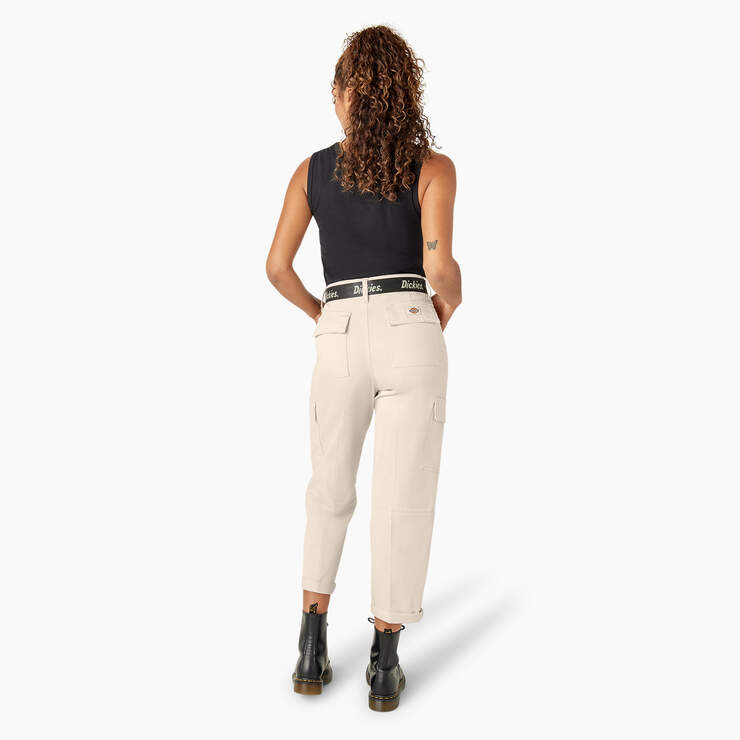 Women's Relaxed Fit Cropped Cargo Pants - Stone Whitecap Gray (SN9) image number 6