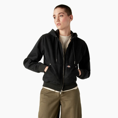 Women&rsquo;s Duck Canvas Fleece Lined Jacket - Stonewashed Black &#40;SBK&#41;