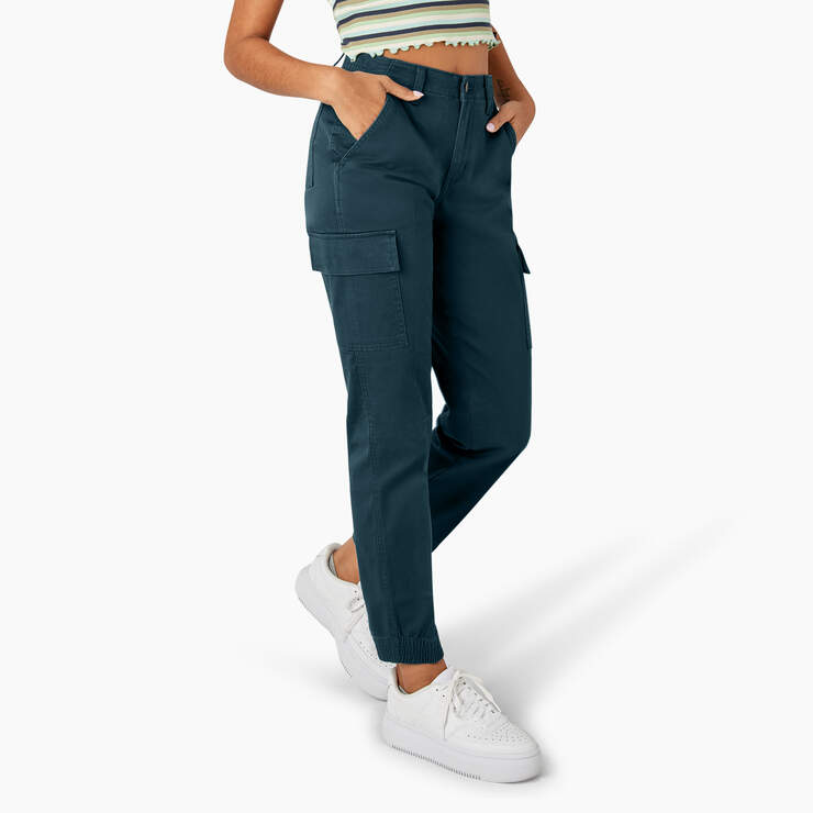 Women's High Rise Fit Cargo Jogger Pants - Reflecting Pond (YT9) image number 4