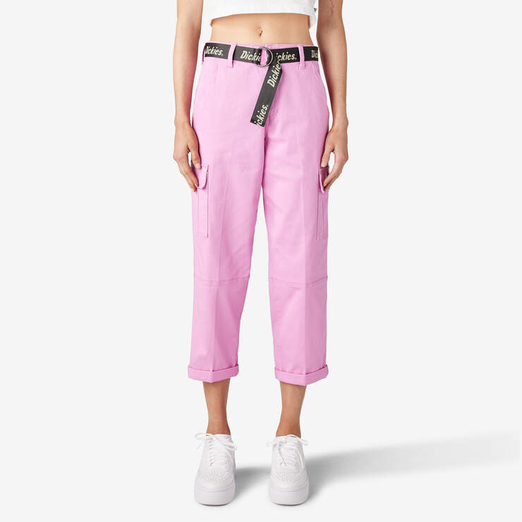 Women's Relaxed Fit Cropped Cargo Pants - Wild Rose (WR2) image number 1