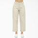 Dickies Girl Juniors&#39; Roll Hem 26&quot; High Rise Work Cropped Pants - Military Khaki &#40;KH&#41;